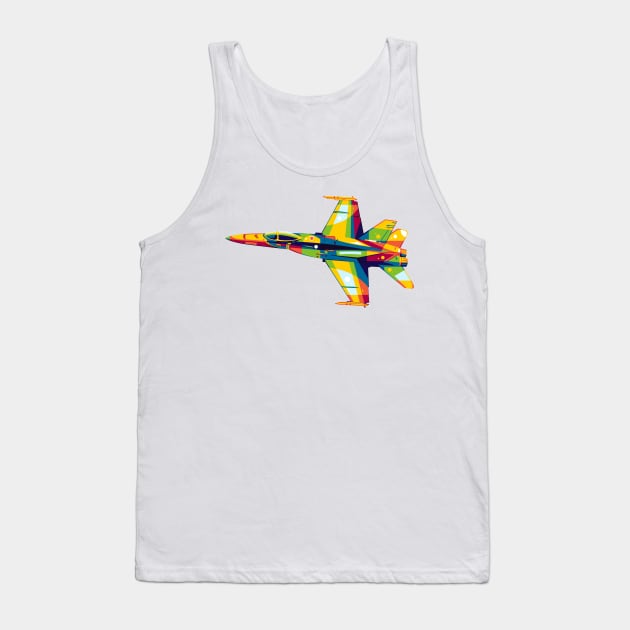 F/A-18 Hornet in Pop Art Tank Top by wpaprint